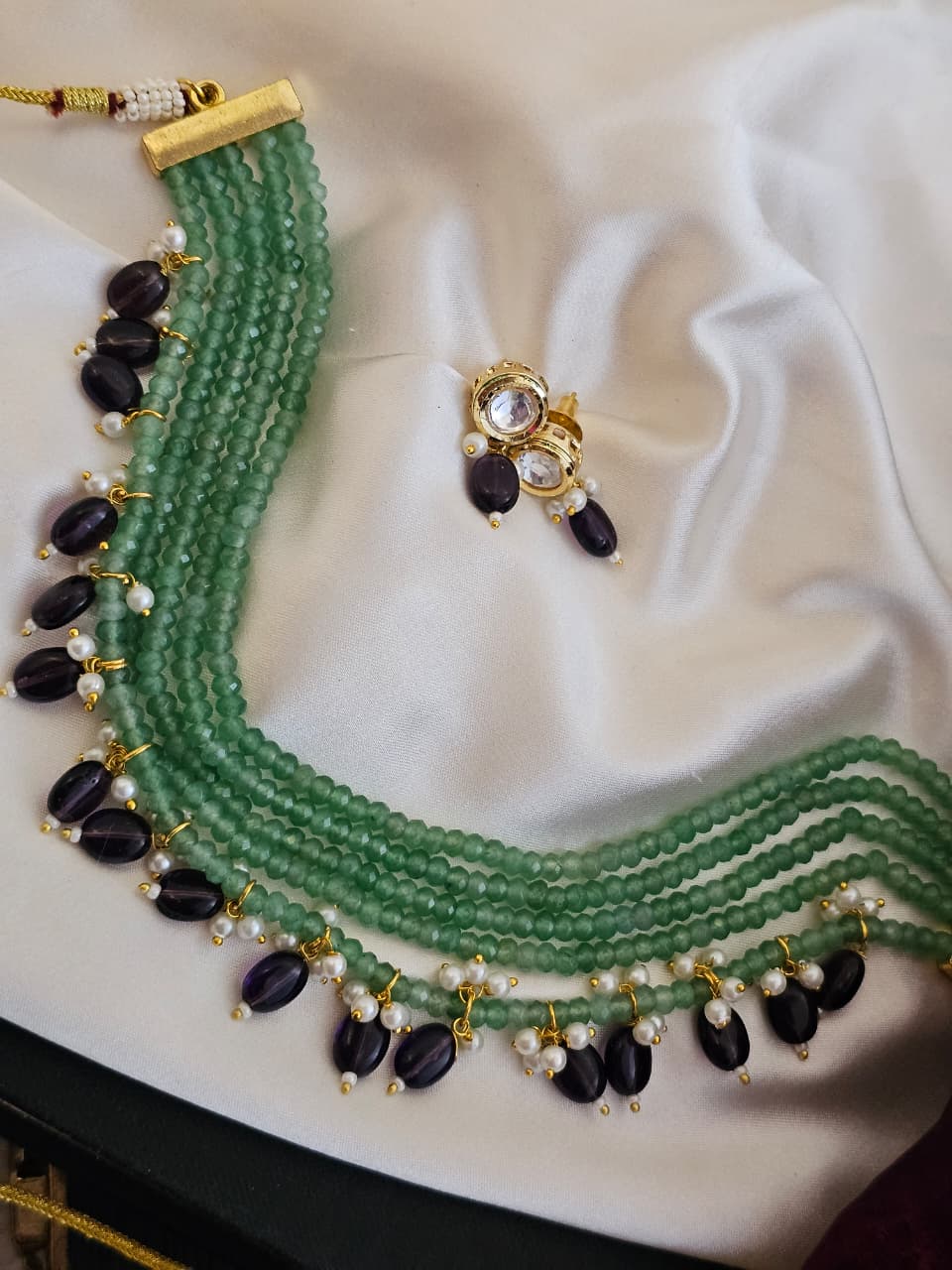 Veda Verdant Glow Gemstone Harmony Necklace Set