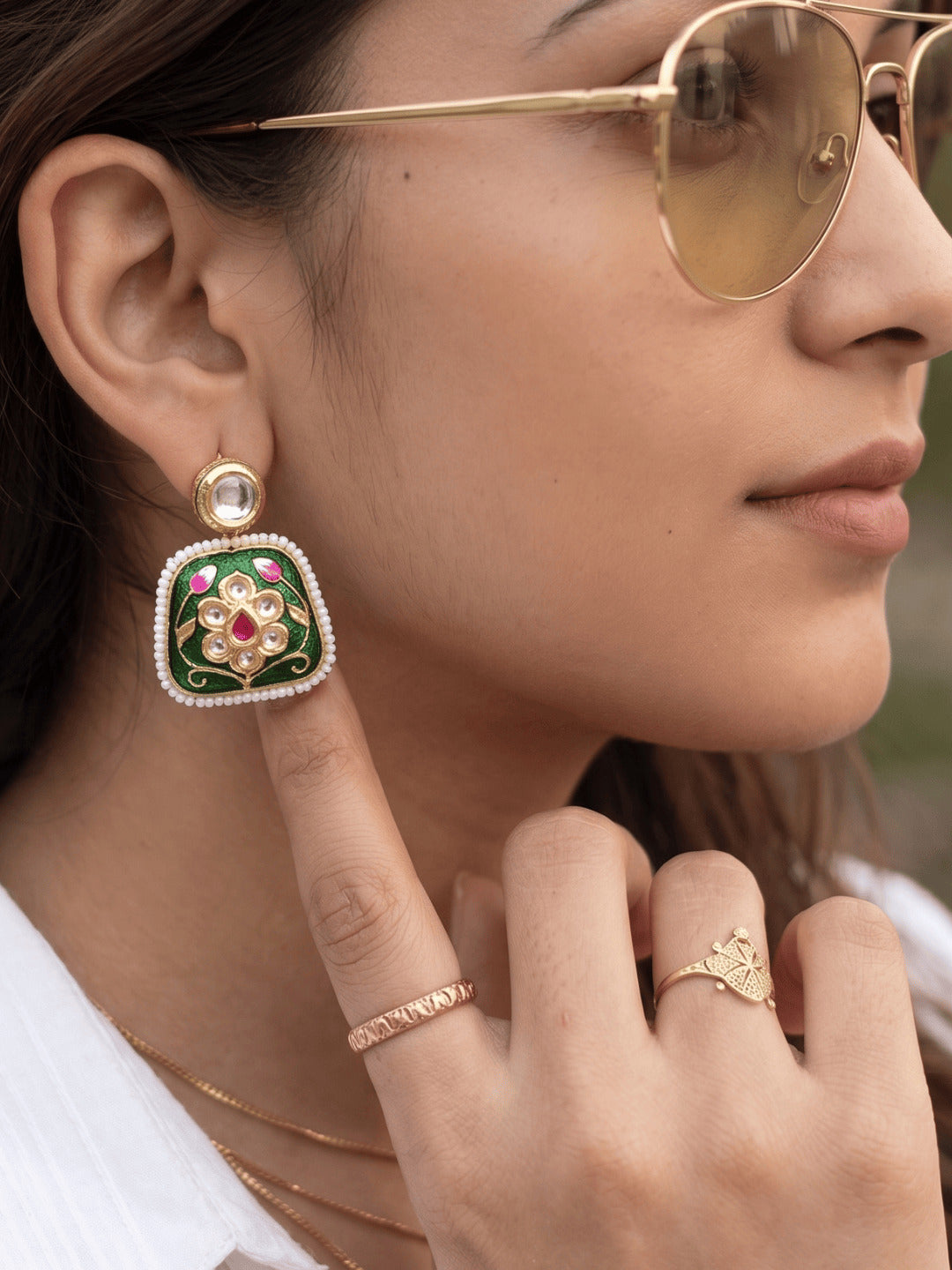 Meadow Charm Carved Earrings