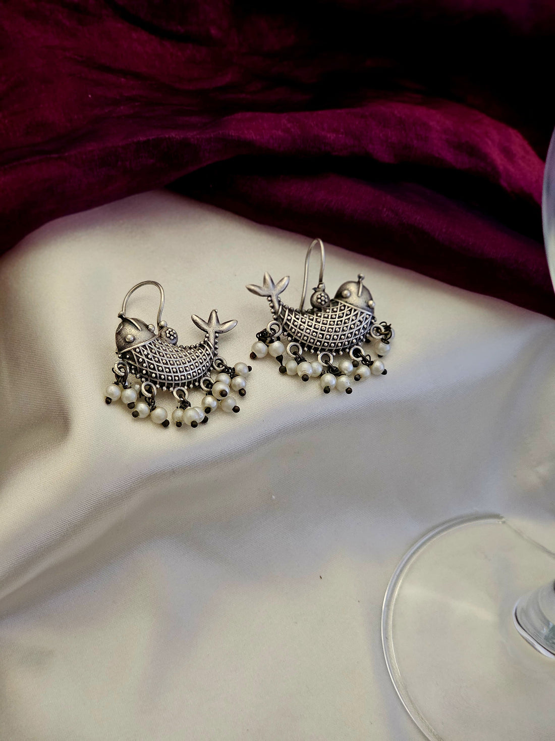 Silver Fish Hook Earrings