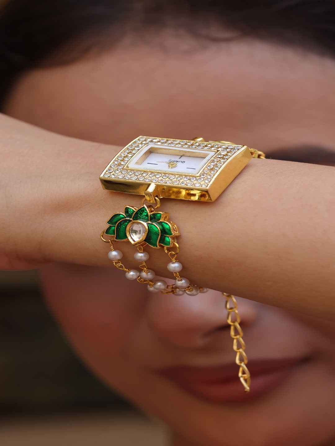 Lotus Glow Square Dial Watch