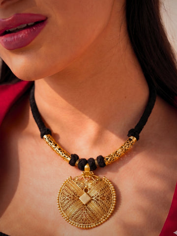 Antique Gold Plated Tassel Necklace