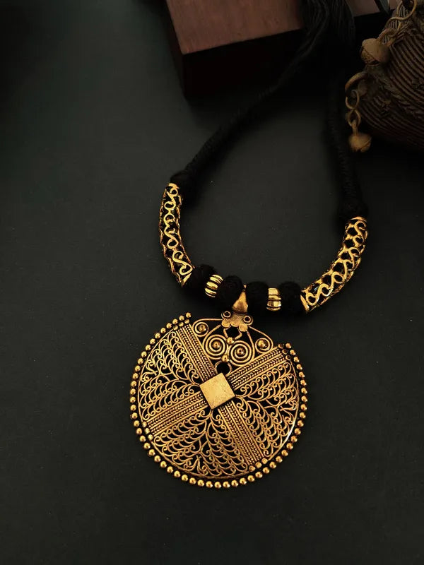 Antique Gold Plated Tassel Necklace