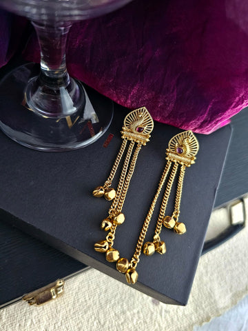 Meher Temple Tassel Earrings