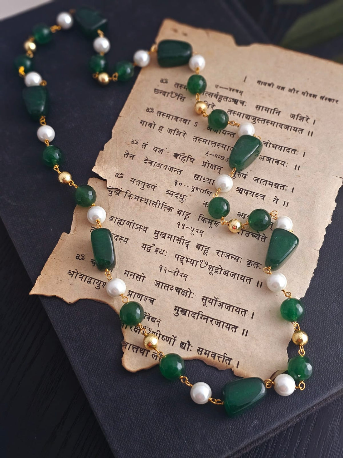 Emerald Whisper Green Quartz Stone Necklace
