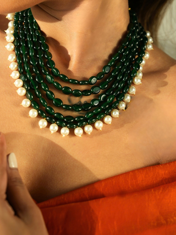 Elina Verdant Pearl Enchanting Timeless Grace Choker