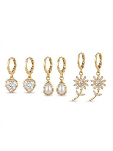 Elegant Trio Combo Earrings