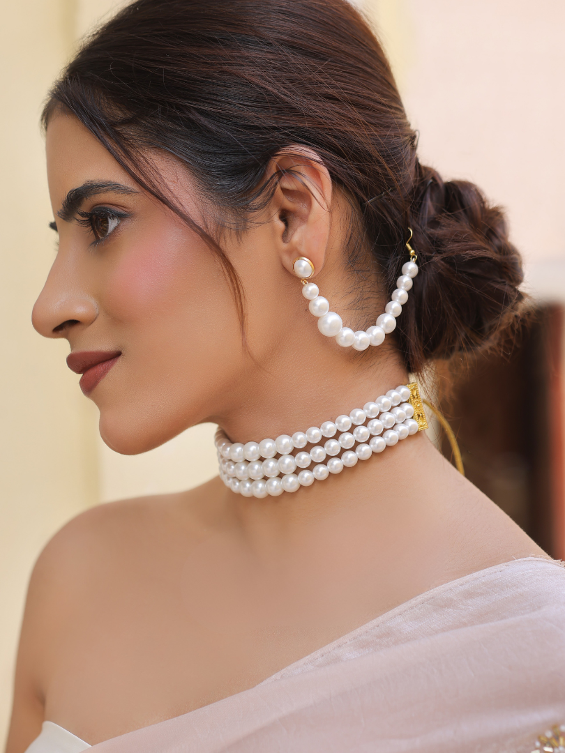 Royal Snow Choker Necklace Set