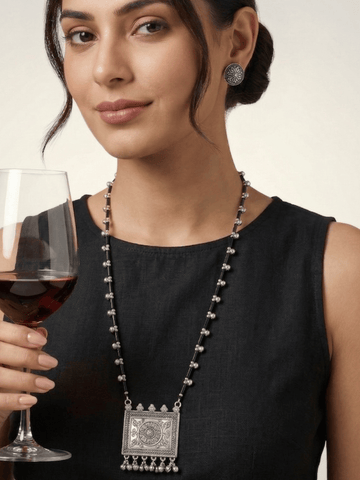 Kavya Bloom Bell Elegance Pendant Necklace Set