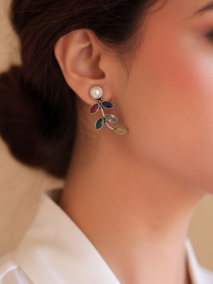 Leaf shaped Drop Earring