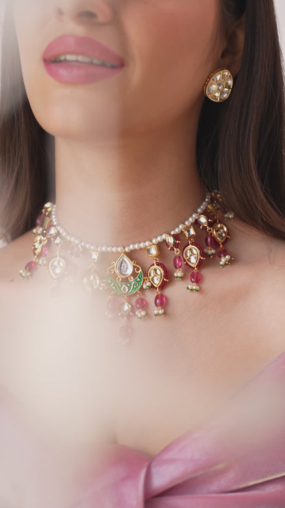 Kiara Ruby Quartz Necklace Set