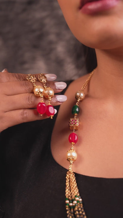 Gold-Plated Lumina Jade Multi-Layered Necklace Set