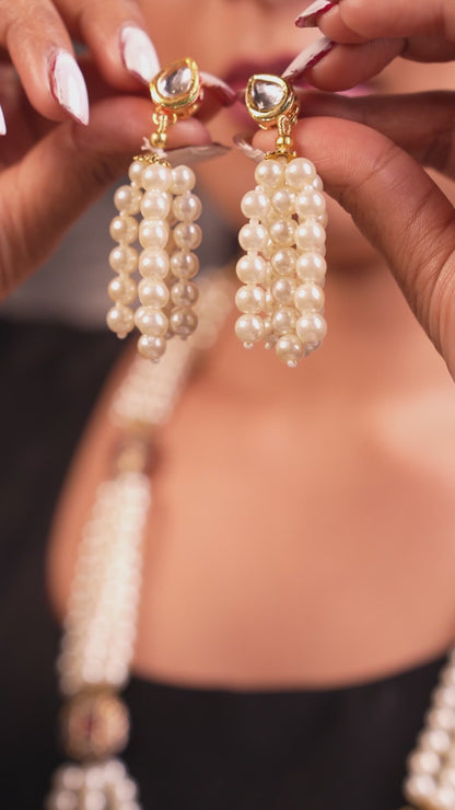 Anaya Grace Pearl And Quartz Necklace Set