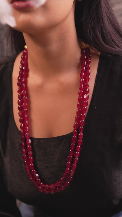 Selina Ruby Bead Necklace