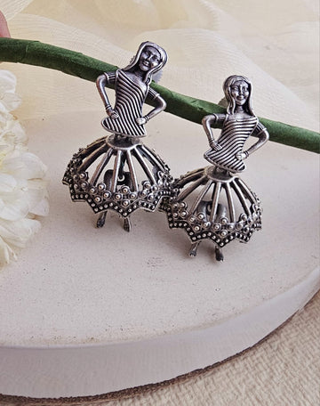 German Silver Quirky Drop Earrings